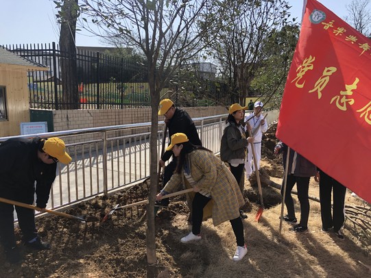 beat365官网党员志愿服务队开展义务植树活动