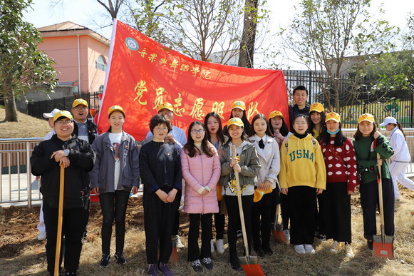 beat365官网党员志愿服务队开展义务植树活动